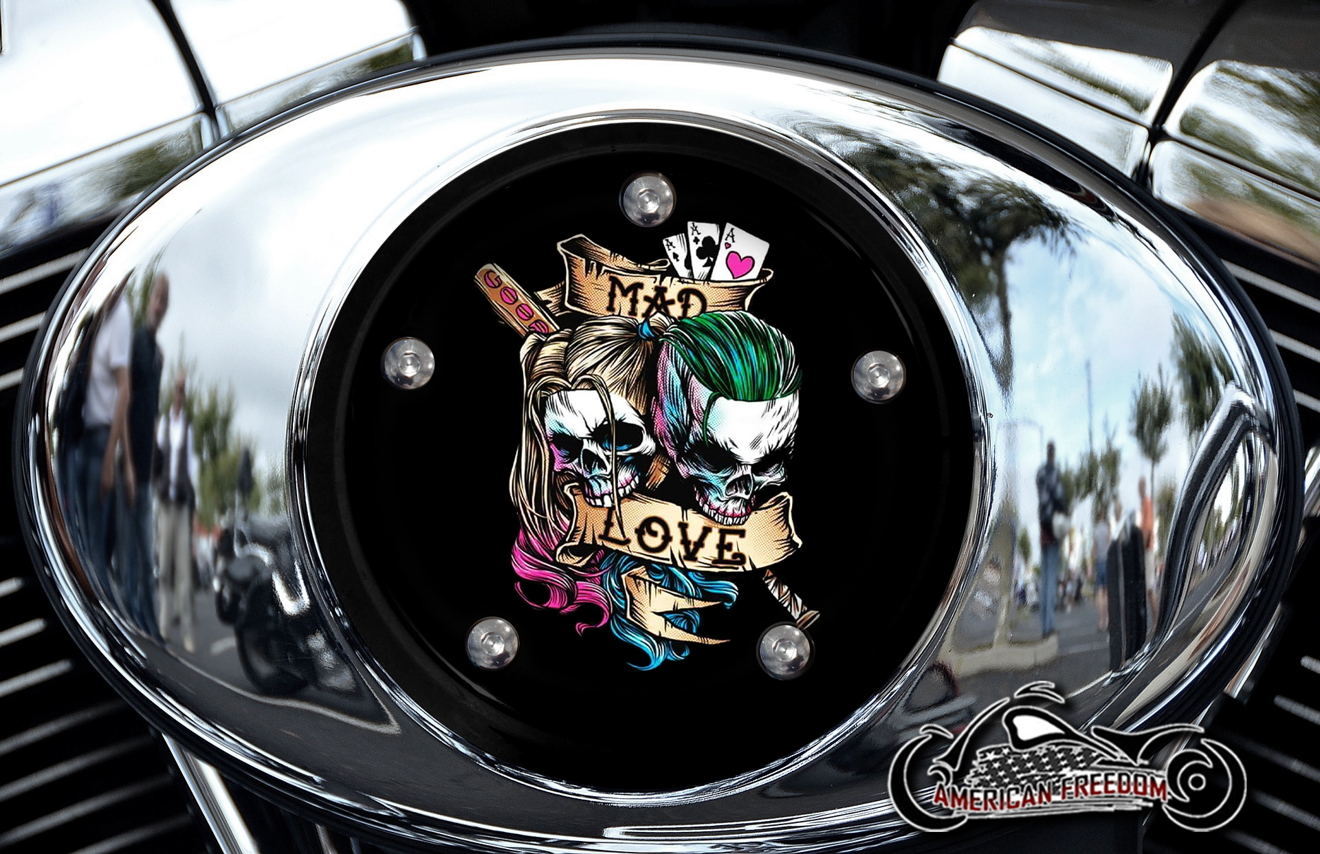 Custom Air Cleaner Cover - Mad Love Joker Harley